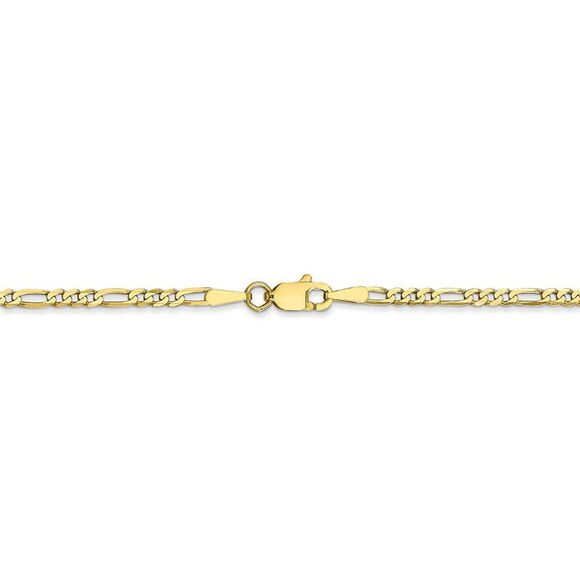 2.2mm, 10k Yellow Gold, Solid Concave Figaro Chain Necklace, 20 Inch - Picture 4 of 8